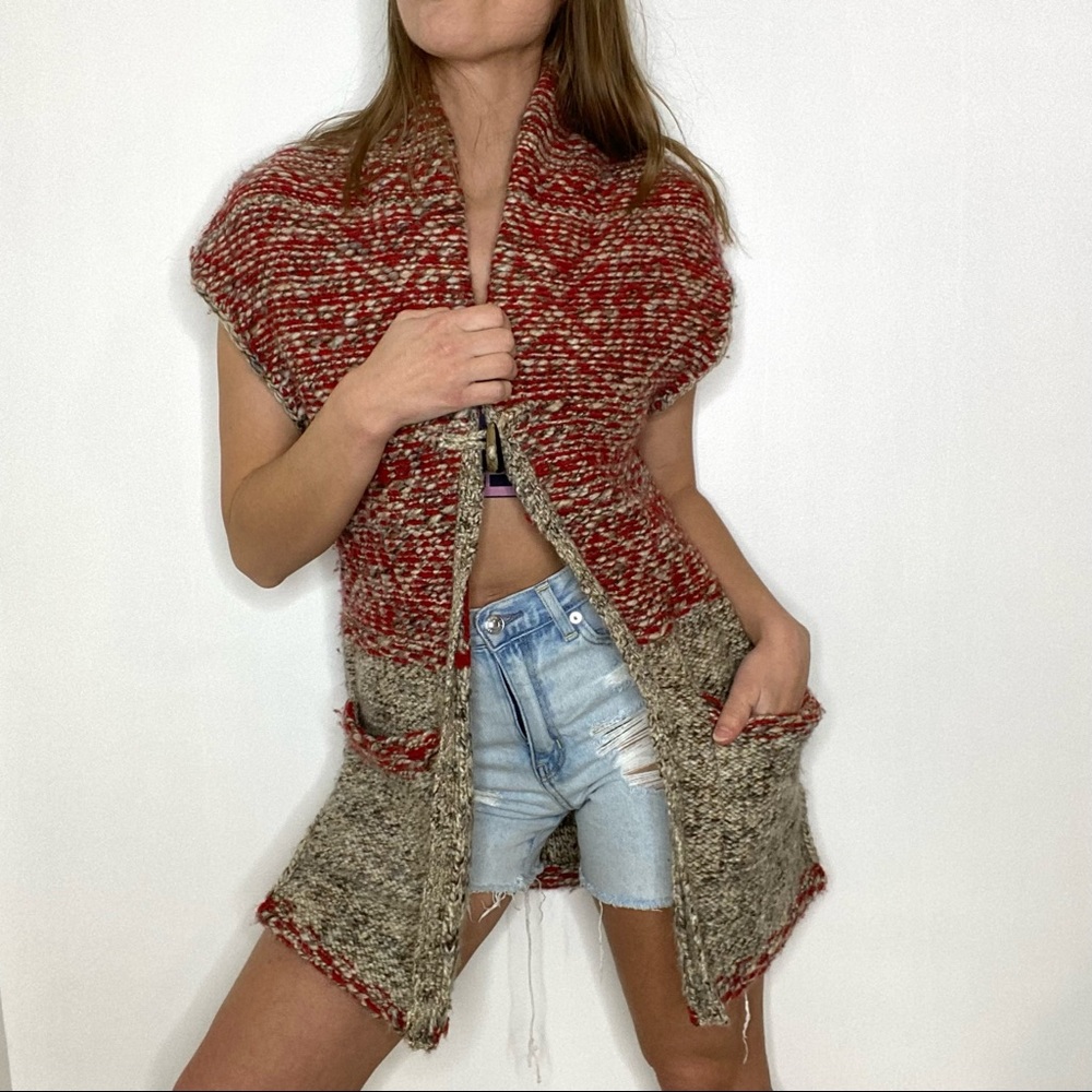 Wilfred Free One Button Tan Red Long Open Sleevel… - image 5